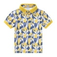 thumbnail image 1 of Akiihool Boys Golf Shirts Summer Toddler Boys Girls Short Sleeve Cartoon Prints T Shirt Tops Clothes(Yellow,5-6 Years), 1 of 7