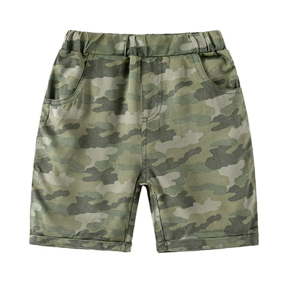 Akiihool Boys Graphic Shorts Boy's Pull-on Woven Short With Drawstring (Camouflage,4-5 Years)