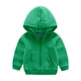 thumbnail image 1 of Akiihool Boys Jacket with A Hood Lightweight Boys and Toddler Long Sleeve Zip Up Hoodie Sweatshirt,Green 3-4 Years, 1 of 4