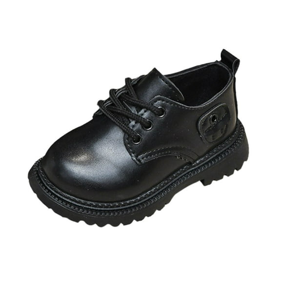 Akiihool Boys Oxford Dress Shoes Classic Lace Up Formal Cap Toe Dress Shoes, Size 28 Black