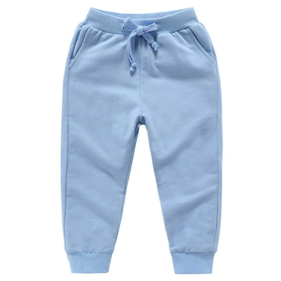 Akiihool Boys' Pant Boys Stretch Cargo Flowy Dress Lounge Stretchy Pants (Light Blue,18-24 Months)