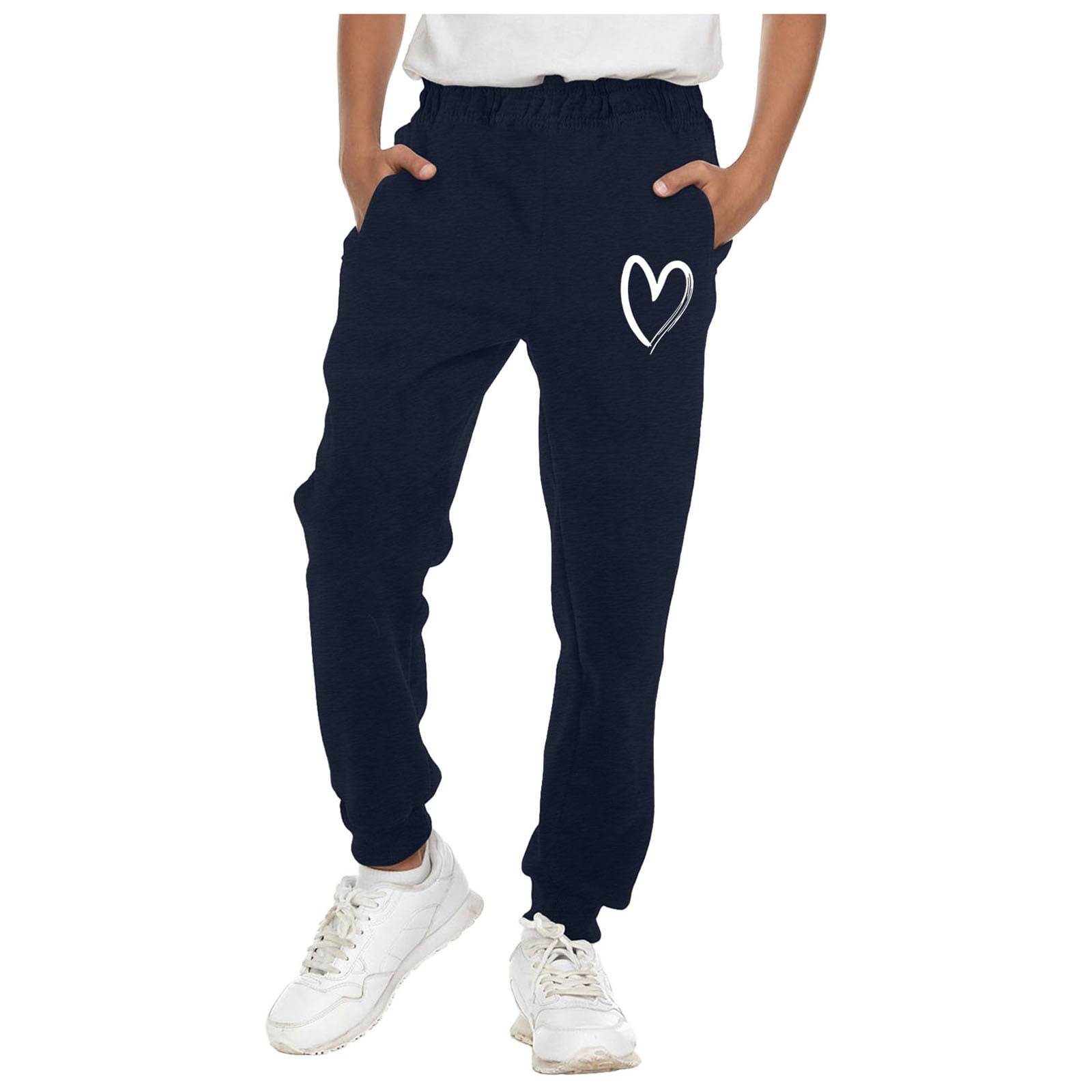 Lil Legs Boys Knit Stretch Pants Without Seam Husky Fit - Navy