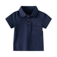 thumbnail image 1 of Akiihool Boys Polo Shirts Boys Short Sleeve Pique Polo Uniform Shirt(Navy,3-4 Years), 1 of 6