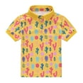thumbnail image 1 of Akiihool Boys Polo Shirts Boys' Tops Toddler Baby Boys Short Sleeve Polo T-Shirt Cute Cartoon Dinosaur Print Tops Button Baby Boy Clothes(Yellow,5-6 Years), 1 of 7
