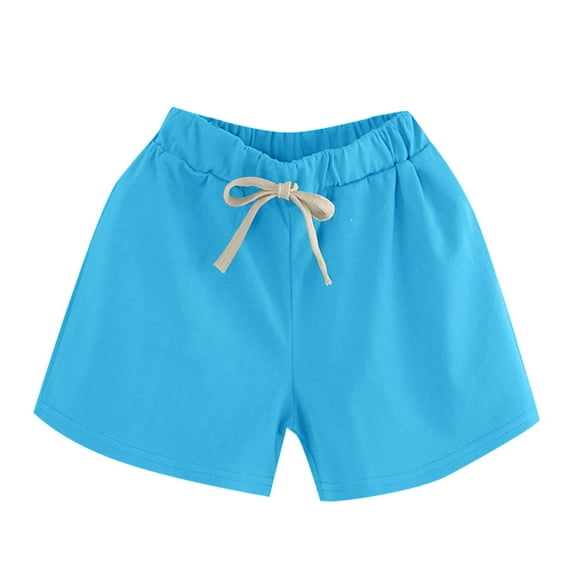 Akiihool Boys Running Shorts Boys' Performance Stretch Straight Fit Shorts (Blue,4-5 Years)