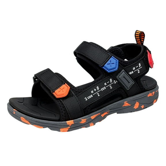Akiihool Boys Sandals Boys Adjustable Strap Lightweight Sandals(Black,5-5.5 Years)