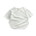 thumbnail image 1 of Akiihool Boys Shirts Boys' Short Sleeve Crewneck Tee(White,2 Years), 1 of 8