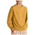 thumbnail image 1 of Akiihool Boys Shirts Long Sleeve Boys Girls Kids & Toddler T-Shirt Cotton(Yellow,4-5 Years), 1 of 4