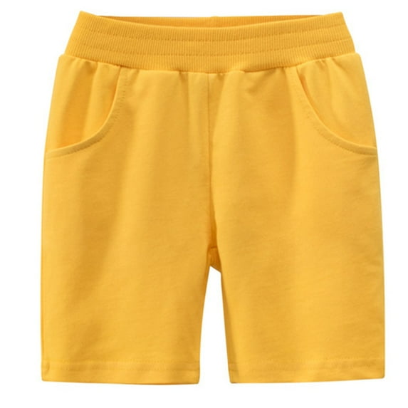 Akiihool Boys Shorts Baby Toddler Boys Everyday Pull on Shorts Cartoon Pattern Cotton Shorts (Yellow,8-9 Years)