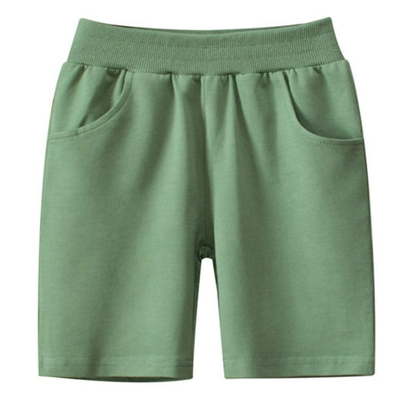Akiihool Boys Shorts Summer Boys' Elastic Elastic Waist Shorts (Light Green,12-18 Months)