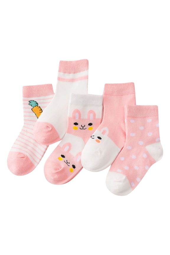 Boys Sock Boys Dress Socks Kids Girls Black Crew Dress Sock Cotton Uniform Socks Seamless (Pink,3-5 Years)
