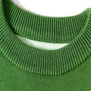 Akiihool Boys Sweaters Boys and Girls' Uniform Cotton Sweaters Long Sleeve Sweater Ribbed Neckline Logo Detailing (Green,2-3 Years)