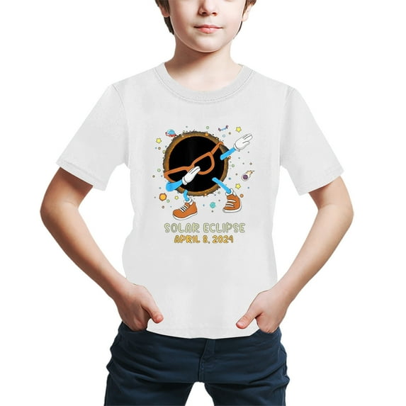 Akiihool Boys Tee Shirts Youth Big Kids Active Athletic Sports Graphic Short Sleeve Top(White,1-2 Years)