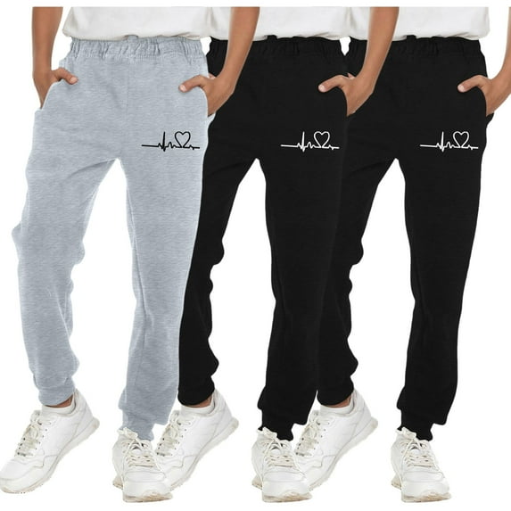 Akiihool Boys Uniform Pants Boys Soft Fleece Casual Pull on Jegging Soft Fabric (Light Gray,110)