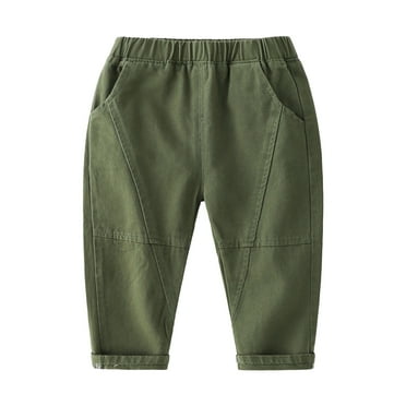 Akiihool Boys Uniform Pants Pull on Boys Pants Stretchy Twill Chino Pants Long (AG,2-3 Years)