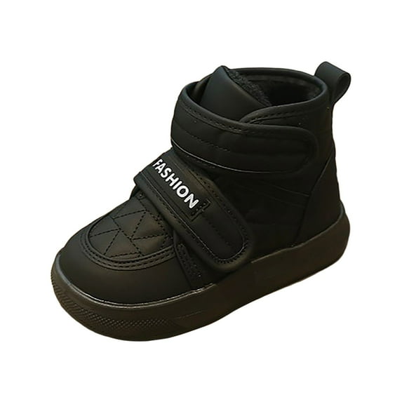 Akiihool Boys Winter Boots Boys Girls Winter Cold Weather Warm Water Resistance Snow Boots (Black,3.5-4 Years)