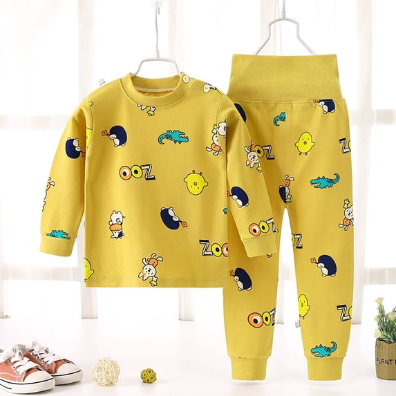 Akiihool Boys Winter Sets Boys Toddler Boys' Long Sleeve Toddler to Big Kid Sets (Yellow,6-12 Months)