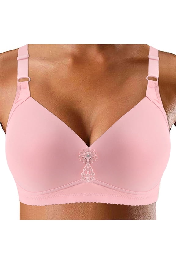Bras for Women Full Coverage womens One Smooth Ultra Light Bra, Underwire T Shirt Bra (Pink,48)