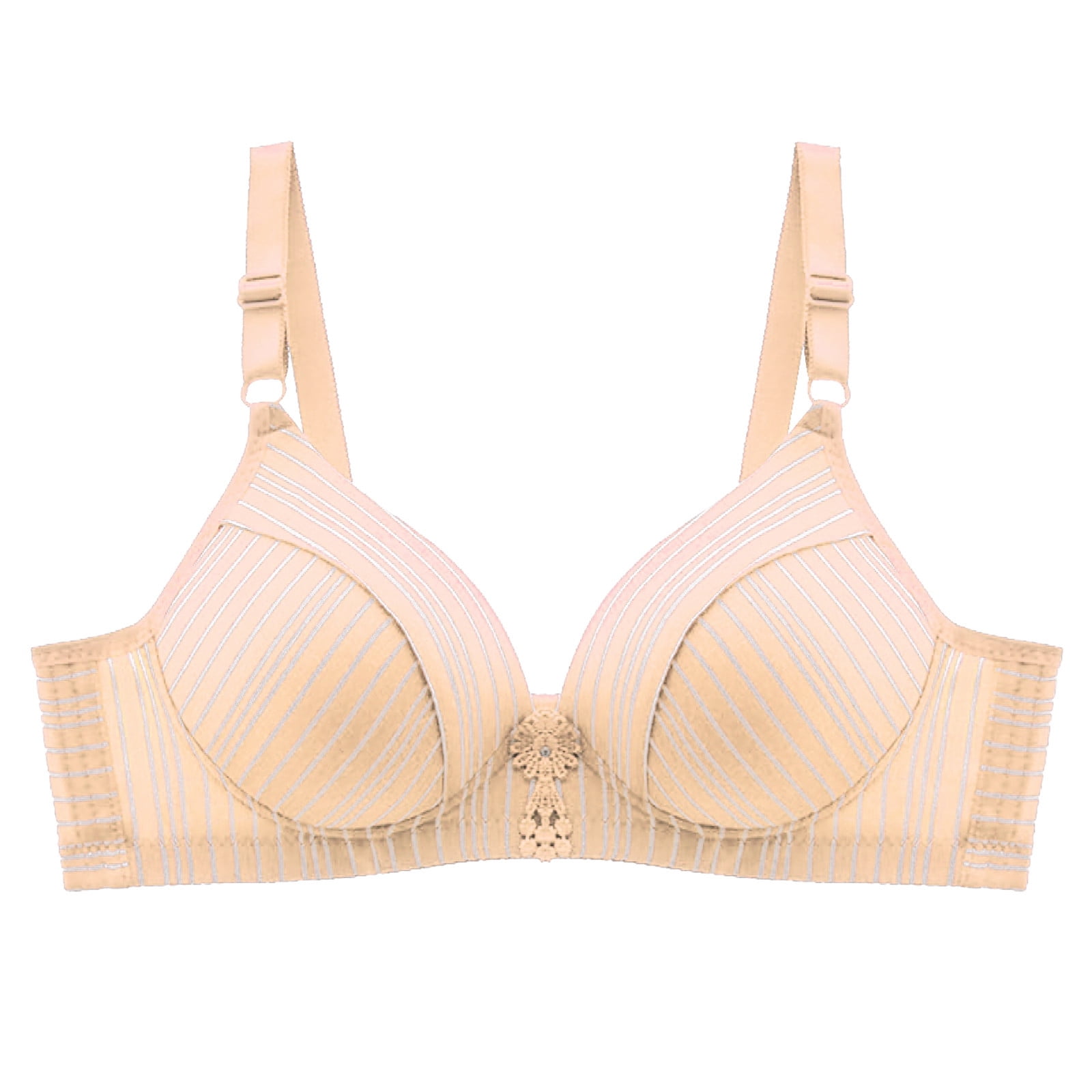 Akiihool Bras for Women Women's Cloud Cotton Comfort Front & Back Close Racerback Bra (Beige,42/