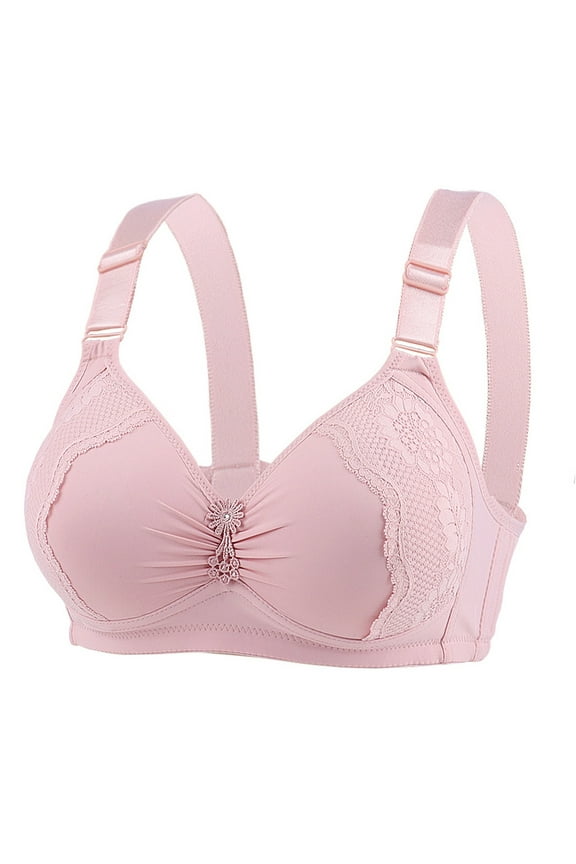 Bras for Women Women's Front Closure Racerback Underwire Bras Plus Size Seamless Plunge Comfortable Bra (Rose Gold,48)