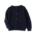 thumbnail image 1 of Akiihool Cardigan for Girls Girls Cardigan Sweater School Uniforms Button Long Sleeve Knit Tops (Navy,11-12 Years), 1 of 7