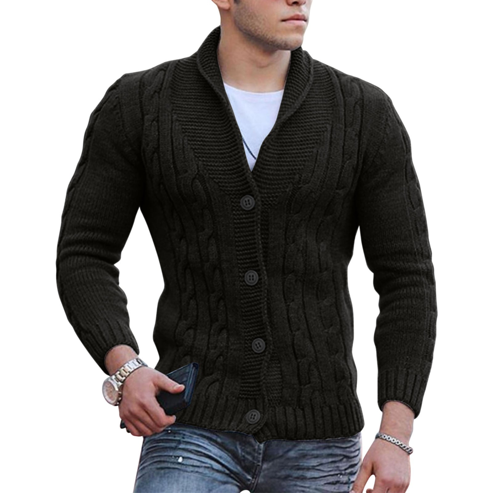 Open shawl cardigan mens sales