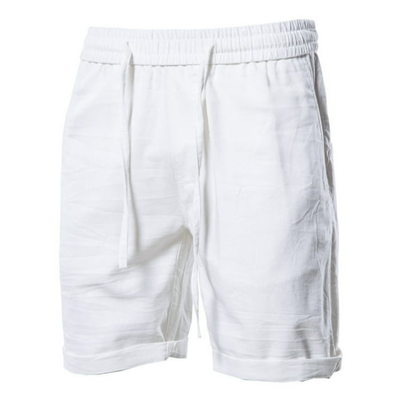 Akiihool Cargo Shorts For Men Mens Cargo Shorts Cotton Loose Fit Below Knee Capri Cargo Short (White,XXL)