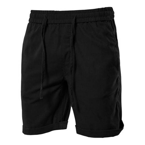 Akiihool Cargo Shorts For Men Mens Casual Slim Fit Cotton Solid Multi Pocket Cargo Camouflage Shorts (Black,L)