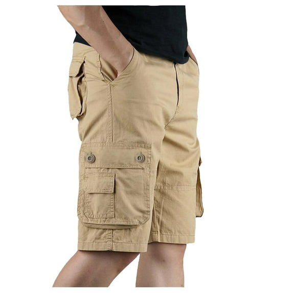 Akiihool Cargo Shorts For Men Mens Tactical Shorts Waterproof Cargo Shorts for Men Hiking Fishing Breathable Quick Dry Regular (Khaki,6XL)