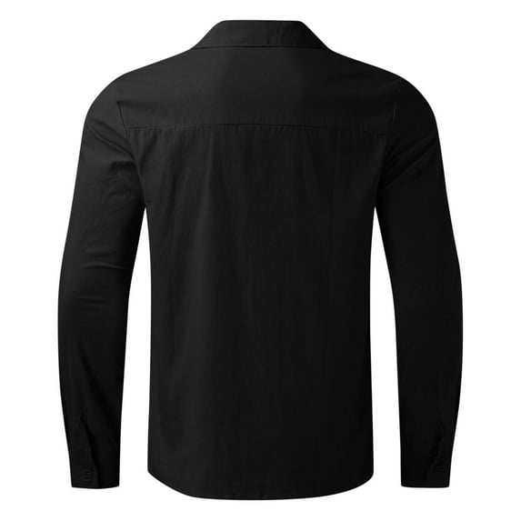 Akiihool Casual Shirts for Men Men's Dress Shirt Stretch Casual Button Down Shirts (Black,3XL)