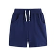 thumbnail image 1 of Akiihool Casual Shorts Little Boys Swim Trunks Quick Dry Swimsuit Beach Drawstring Shorts Summer Bathing Suit (Blue,3-4 Years), 1 of 3