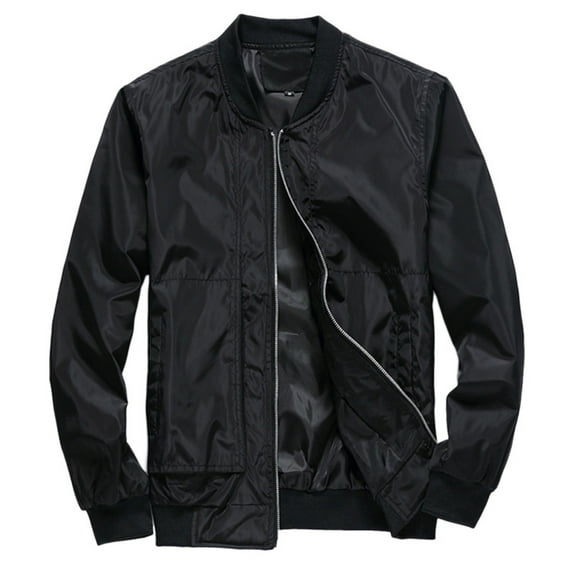 Akiihool Coats for Men Fashion Men's Jacket-Casual Winter Cotton Jacket Full Zip Winter Warm Padded Coats Outwear (Black,L)