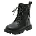 thumbnail image 1 of Akiihool Combat Boots for Girls Toddler Lace Up Boots for Toddler/Little Kid/Big Kid (Black,4.5-5 Years), 1 of 6