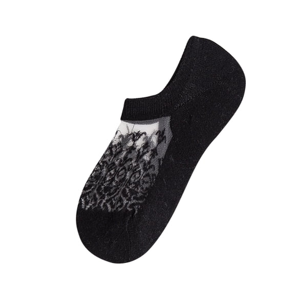 Akiihool Compression Socks for Women No Show Socks Womens Non Slip Low Cut Socks for Women (Black,One Size)