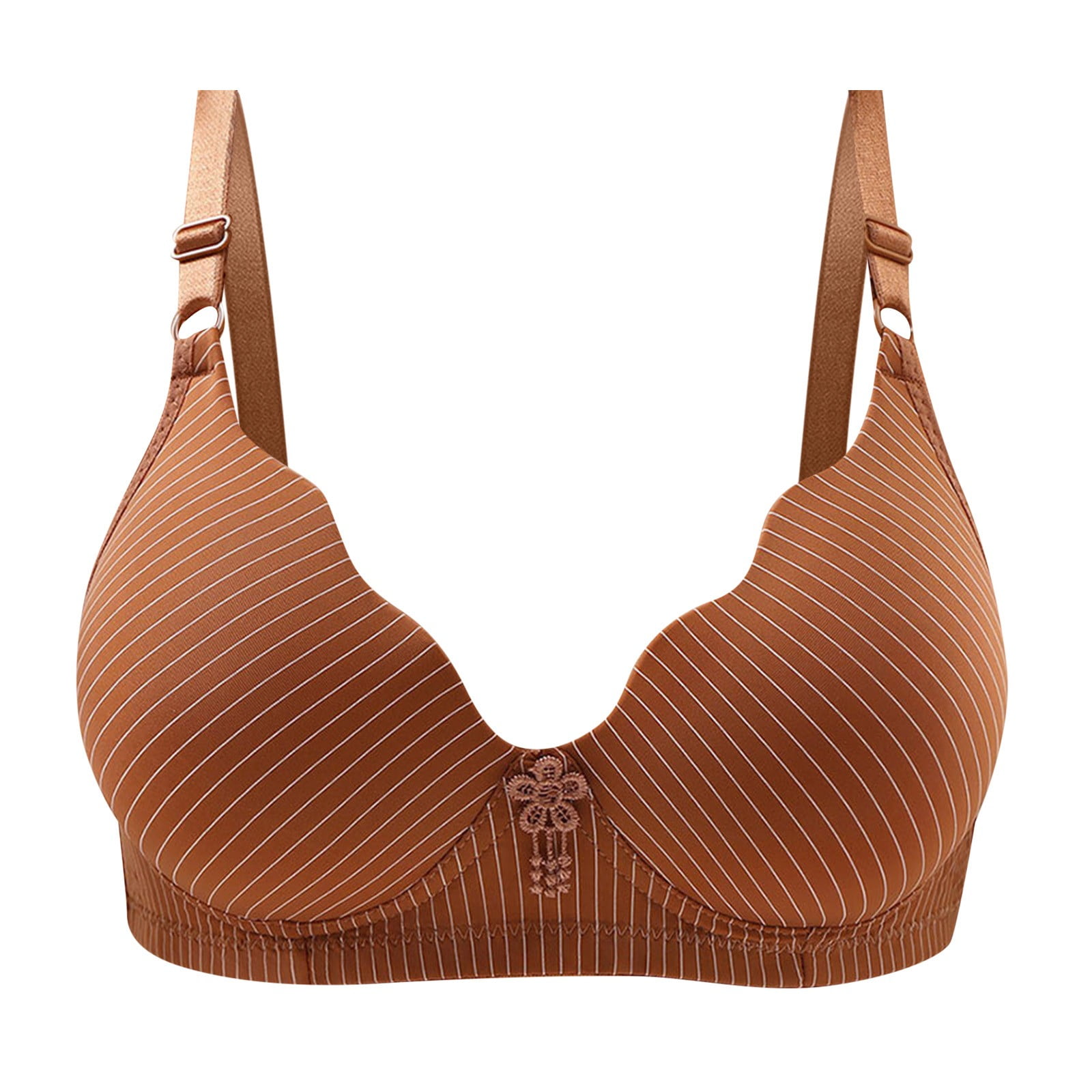 Akiihool Everyday Bras Plus Size Women's Full Figure Front Closure Wirefree Jacquard Back