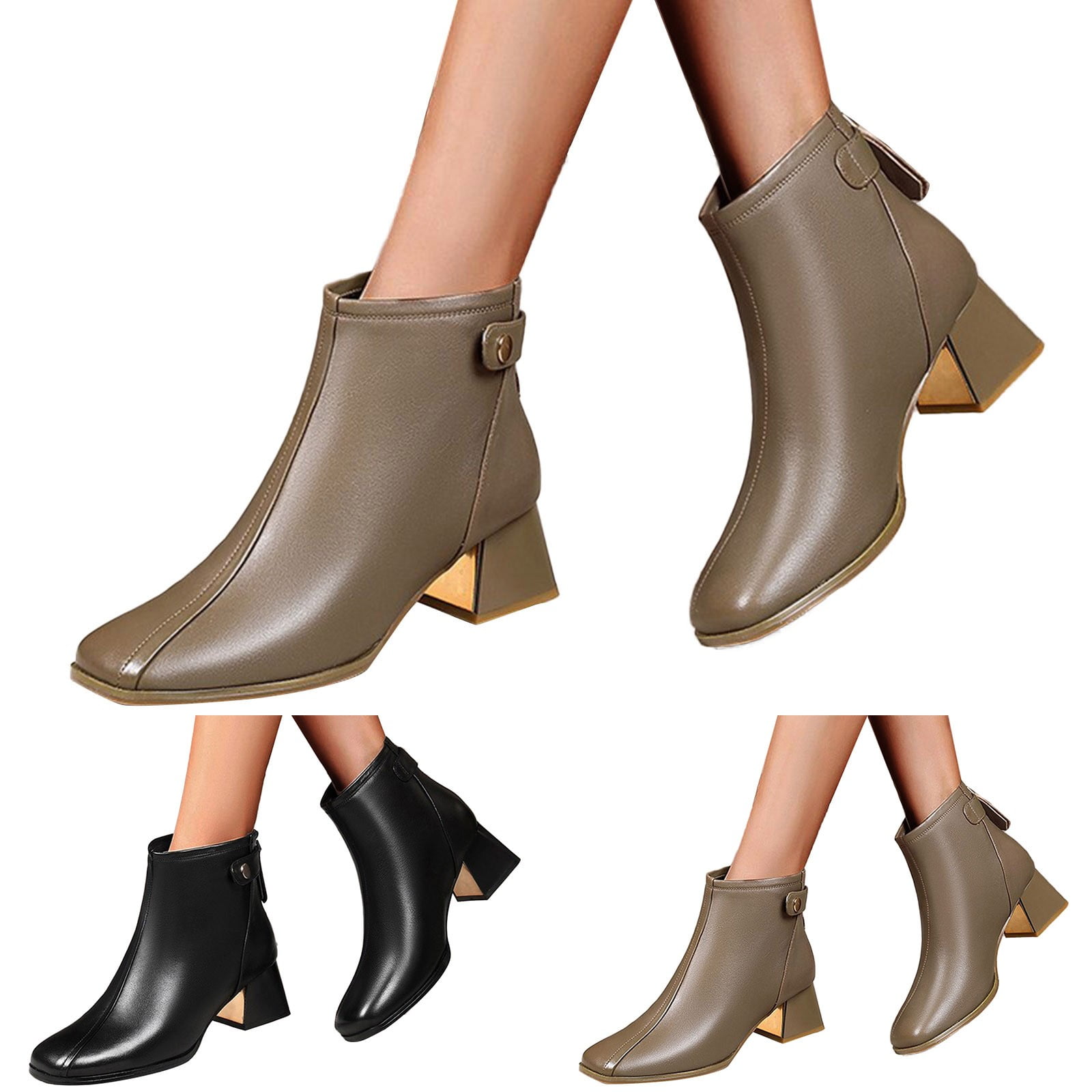 Time and Tru Women s Core Ankle Boots Wide Width Available Walmart