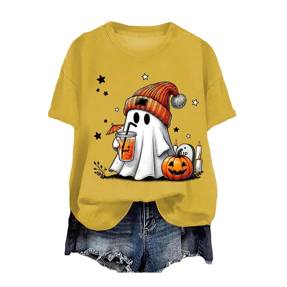 Akiihool Fall Shirt Womens Oversized Tshirt Flower Graphic Tees Nashville Music Short Sleeve Shirts Summer Casual Loose Beach Tops Yellow,XL