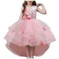 thumbnail image 1 of Akiihool Flower Girl Dress Toddler Summer Dress Baby Girl Strap A Line Dress Sleeveless Cake Princess Dress(Red,8-9 Years), 1 of 9