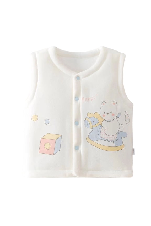 Girl Cow Print Vest Cute Cartoon Rabbit Baby Girls Toddler Vest Warm Sleeveless Jacket Knitted Spring Winter Kids Waistcoat Bunny Style (Pink,6-12 Months)