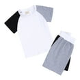 thumbnail image 1 of Akiihool Girl Outfits Sets Girls 2 Piece Fashion Tee Shirt and Active Bike Short Set with Top and Fashion Shorts (Navy,5-6 Years), 1 of 6