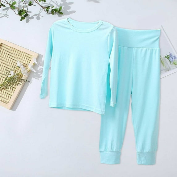 Akiihool Girl Winter Sweatsuit Sets Little Girls Outfits Toddler Long Sleeve Tops and Pants Sets Long Sleeve 2pcs Pants Sets with Pockets (Light Blue,4-5 Years)