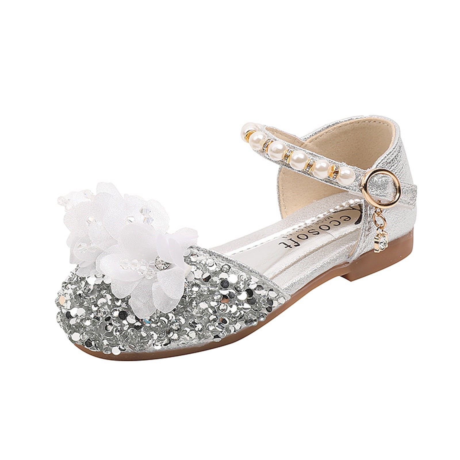 Akiihool Girls Dress Shoes Glitter Casual Slip on Flat Sequins Princess ...