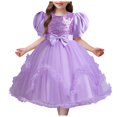 thumbnail image 1 of Akiihool Girls Dress Toddler Kids Girl Dress Summer Short Sleeve Flower Princess Dress Catwalk Performance Dress(Purple,4-5 Years), 1 of 9