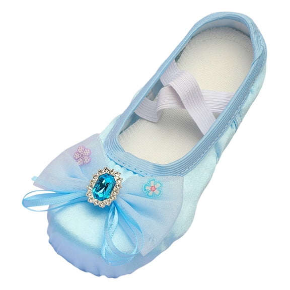 Akiihool Girls Flats Mary Jane Princess Shoes Ballet Flats, Blue Size 31