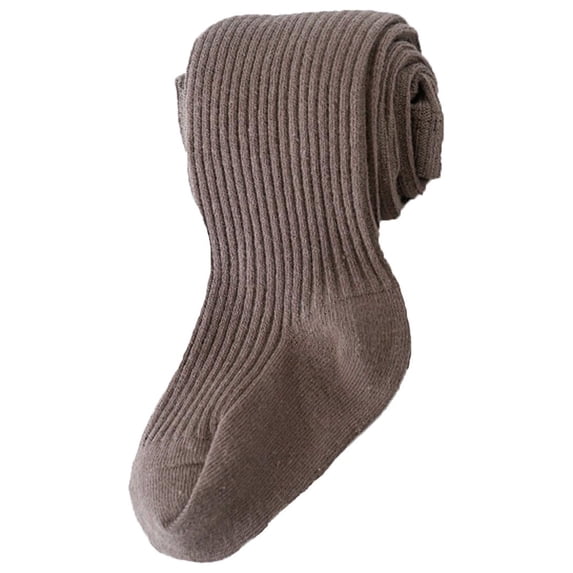 Akiihool Girls Knit Tights Girls tights Cotton Leggings in Spring fall winter socks for girls (Coffee,6-7 Years)