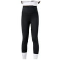 thumbnail image 1 of Akiihool Girls Leggings Girls High Waisted Flare Leggings Crossover Cute Wide Leg Solid Full Length Yoga Pants with Pockets (Black,4-5 Years), 1 of 5