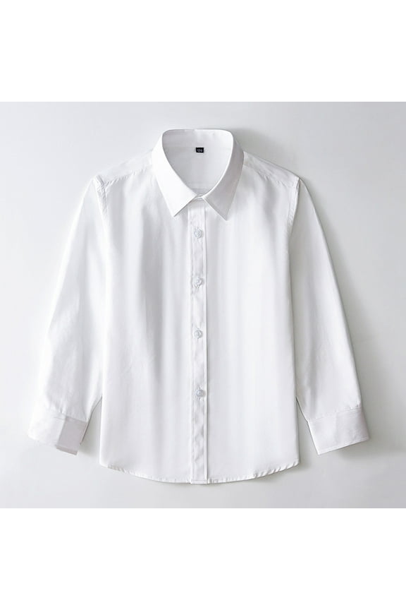 Girls Long Sleeve Oxford School Uniform Button Down Shirt (White,12-13 Years)