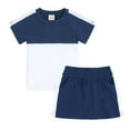 thumbnail image 1 of Akiihool Girls Outfits Sets The Child Girls French Terry T Shirt and Shorts Outfit Set Little Kid to Big Kid (Dark Blue,9-10 Years), 1 of 2