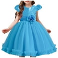 thumbnail image 1 of Akiihool Girls Sequin Dress Girls Dresses Sequin Girls Party Dress Bridesmaid Ball Gown Wedding(Blue,3-4 Years), 1 of 9