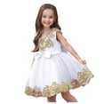 thumbnail image 1 of Akiihool Girls Sequin Tulle Mesh Dress Party Weding Tutu Formal Dress(White,4-5 Years), 1 of 9